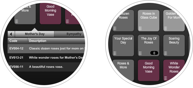 Floral POS Product Pad Buttons